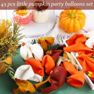 45 Pcs Little Pumpkin Balloons,Thanksgiving Party Balloon Autumn Fall Themed Balloons for Thanksgiving Outdoor Indoor Decoration Baby Shower Kids Birthday Wedding Party Favor Supplies,12 Inches