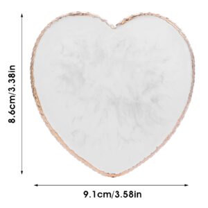 Resin Nail Art Palette Nail Mixing Palette Polish Color Mixing Plate Golden Edge Nail Holder Display Board Heart Shape Cosmetic Mixing Tools