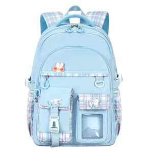 wuxi women girls' schoolbag fashion leisure backpack student college backpack(blue)