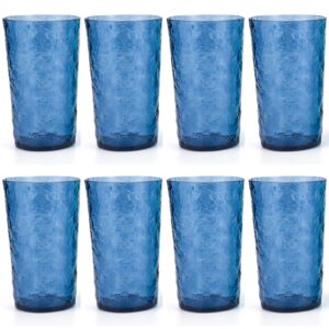 kx-ware 26-ounce acrylic water glasses plastic tumbler larger drinking glasses, set of 6 blue