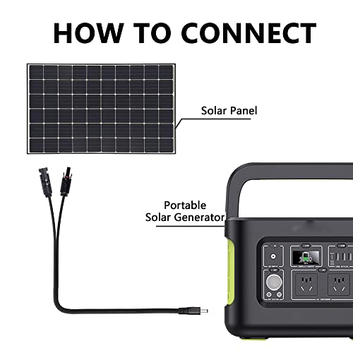 SinLoon Solar Panel Plug to DC 5.5x2.1mm Adapter Extension Power Cable, Solar Extension Cable,with DC 8mm Converter Connect for Portable Power Station Rechargeable Battery Pack Solar Generators(1M)