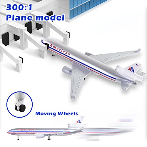 Lose Fun Park 1/300 MD11 American Plane Diecast Airplane Model Plane for Adults Collection Office Desktop Decoration Birthday Gift