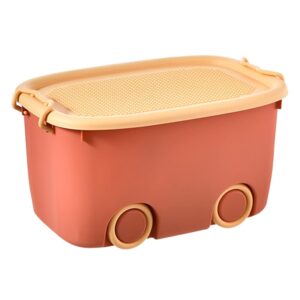 lifkome stackable toy storage box with wheels rolling storage box with snap lid handle& latches wheeled storage durable and reusable storage bins with latching lids