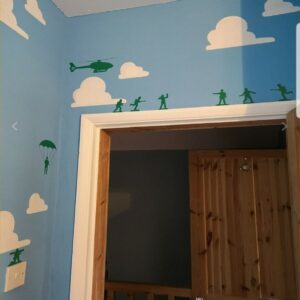 army men wall stickers soldier helicopter for boy kids bedroom decal home decor
