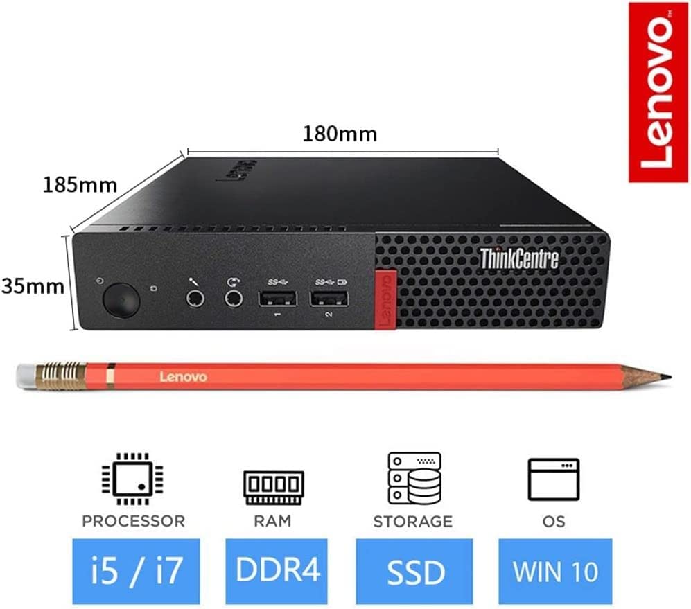 Lenovo ThinkCentre M910q Tiny Desktop Intel i5-6500T Up to 3.10GHz 16GB RAM New 512GB NVMe SSD Built-in AX210 Wi-Fi 6E BT HDMI Dual Monitor Support Wireless Keyboard and Mouse Win10 Pro (Renewed)