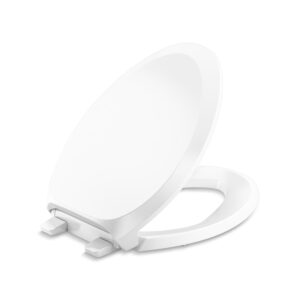 KOHLER 4713-RL-0 French Curve ReadyLatch Quiet-Close Elongated Toilet Seat, Soft Close Toilet Seat, Toilet Seats for Elongated Toilets, White