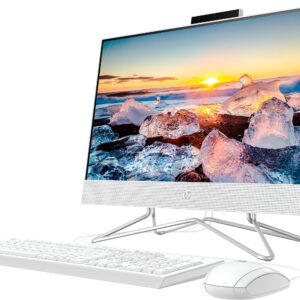 HP 2022 All-in-One Desktop, 21.5" Diagonal FHD (1920 x 1080) Display, Intel Duel Core Celeron J4025 Processor, Webcam, WiFi-AC, Bluetooth, HDMI, White, Windows 11 (16GB RAM | 512GB SSD)