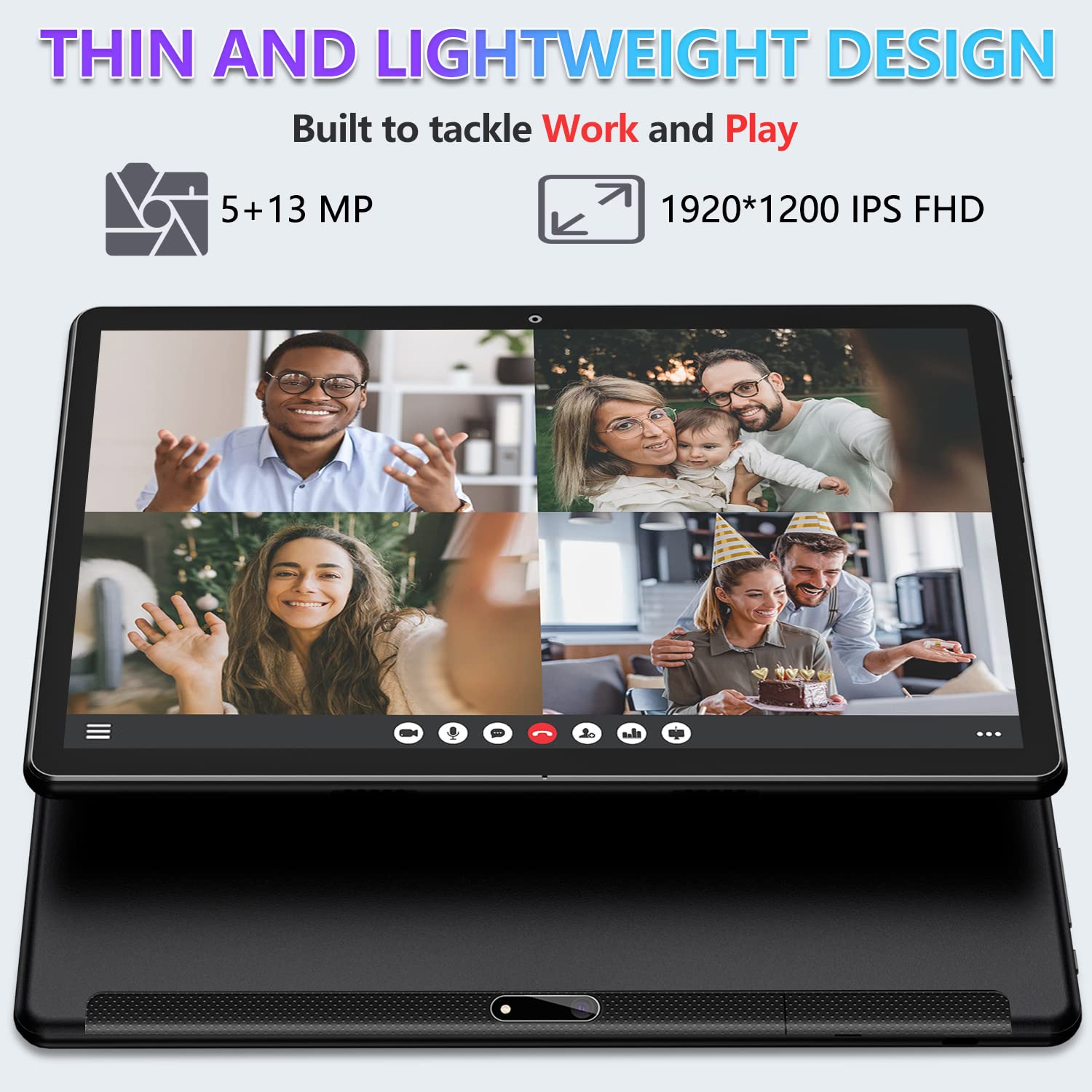 𝟮𝟬𝟮𝟒 𝗟𝐚𝐭𝐞𝐬𝐭 Tablet 10.1" Octa-Core Android 11 Tablet, 64GB Storage Tablet with Keyboard, Stylus Pen, Dual 13MP+5MP Camera, WiFi, Bluetooth, GPS, 512GB Expand Support, IPS Full HD Display