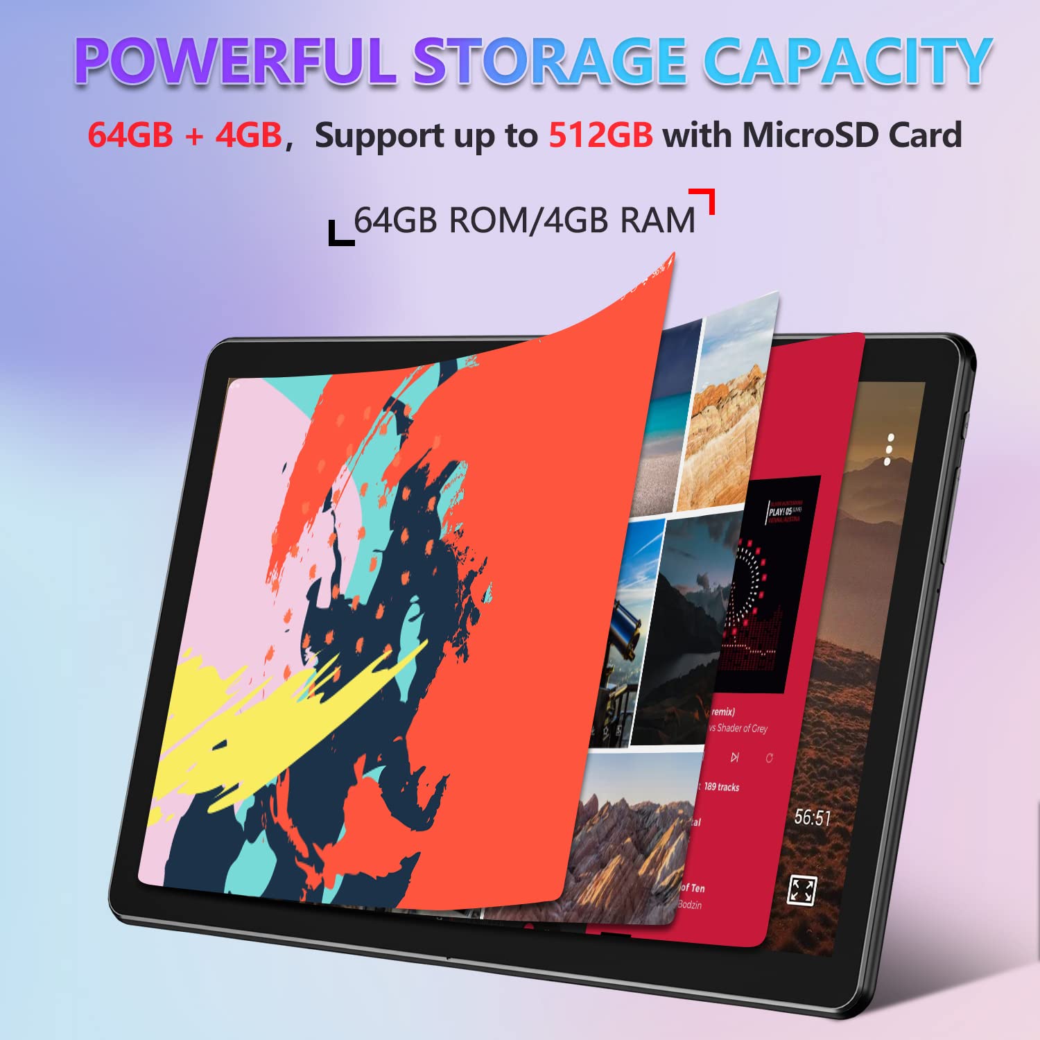 𝟮𝟬𝟮𝟒 𝗟𝐚𝐭𝐞𝐬𝐭 Tablet 10.1" Octa-Core Android 11 Tablet, 64GB Storage Tablet with Keyboard, Stylus Pen, Dual 13MP+5MP Camera, WiFi, Bluetooth, GPS, 512GB Expand Support, IPS Full HD Display