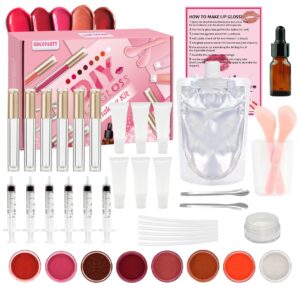 gogoparty diy lip gloss base making kit, creations fun makeup gift set for women girls to create moisturizing and shiny lip gloss