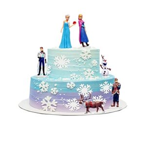 6pc the new cartoon figurines party cake decoration topper cake toy doll princess cake topper