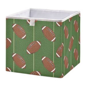 alaza foldable storage bins, football rugby ball storage boxes decorative basket for bedroom nursery closet toys books