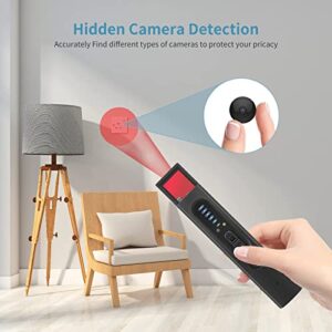 WRIGGY Hidden Camera Detector - Pocket Sized Anti Spy / Bug Sweeper Listening Device GPS Tracker Detector, RF Wireless Signal Scanner, Red LED for Home, Bathroom, Office, Travel (X13)