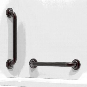 AmeriLuck 16 inches Grab Bar with Knurled Anti-Skid Grip, ADA Compliant 500lbs Supporting, Stainless Steel (Pack of 2, Orb)