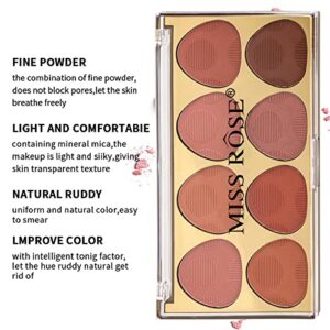 Blush Palette, Matte Mineral Blush Powder Face Blush,Contour and Highlight Blush Palette,Professional Facial Beauty Cosmetic Makeup Blush (#Blush-02)