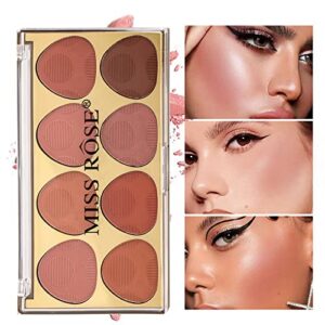 Blush Palette, Matte Mineral Blush Powder Face Blush,Contour and Highlight Blush Palette,Professional Facial Beauty Cosmetic Makeup Blush (#Blush-02)