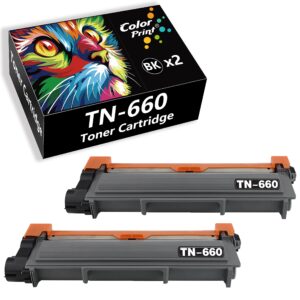 2-pack colorprint compatible tn-660 toner cartridge replacement for brother tn660 tn630 used for hl-l2300d hl-l2365dw hl-l2360dw hl-l2380dw dcp-l2540dn dcp-l2540dw mfc-l2720dw mfc-l2740dw printer