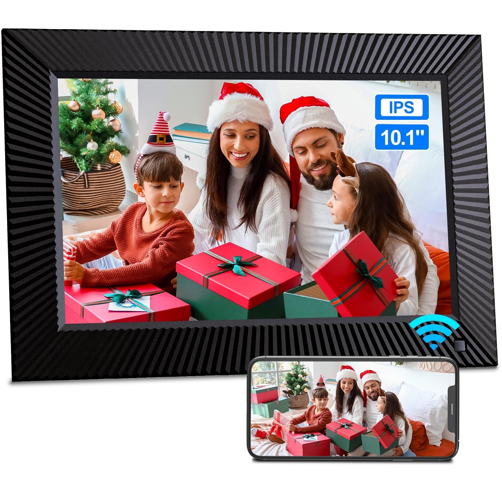 Digital Photo Frame 10.1 inch Digital Picture Frame - Nethgrow WiFi Digital Picture Frame, 32GB, IPS Touchscreen, Auto-Rotate, Motion Sensor, Instantly Sharing Photos Videos, Personalized Gifts