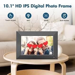 Digital Photo Frame 10.1 inch Digital Picture Frame - Nethgrow WiFi Digital Picture Frame, 32GB, IPS Touchscreen, Auto-Rotate, Motion Sensor, Instantly Sharing Photos Videos, Personalized Gifts