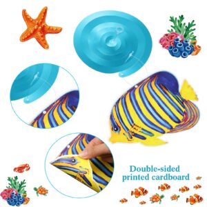 30 Pcs Tropical Fish Hanging Swirls Under the Sea Party Decorations Ceiling Decor for Boys Girls Kids Ocean Themed Party Mermaid Creatures Baby Beach Party Supplies Under the Sea Decor (Mixed Style)