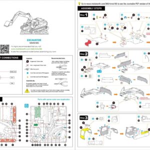 Metal Earth Fascinations Excavator 3D Metal Model Kit Bundle with Tweezers
