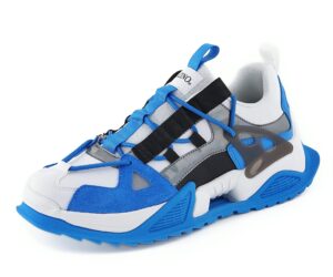 mazino zenon fashion sneakers for men - men's athleisure casual shoes - blue/white/black, size 8.5