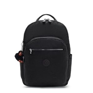 kipling women's seoul extra large 17” laptop backpack, durable, roomy with padded shoulder straps, bag, true black 2, 13.5" l x 18.25" h x 7.75" d