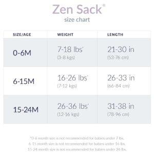 Nested Bean Zen Sack® Quilted | Infant Sleep Sacks | Baby 0-6M | TOG 1.0 | 100% Cotton | Eases Transition After Swaddle | Aids Self-Regulation | 2-Way Zipper | Machine Washable