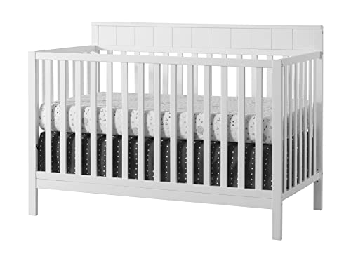 Oxford Baby Logan 4-in-1 Convertible Crib, Snow White, GreenGuard Gold Certified