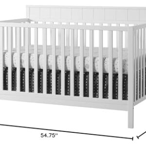 Oxford Baby Logan 4-in-1 Convertible Crib, Snow White, GreenGuard Gold Certified