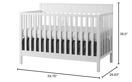 Oxford Baby Logan 4-in-1 Convertible Crib, Snow White, GreenGuard Gold Certified