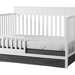 Oxford Baby Logan 4-in-1 Convertible Crib, Snow White, GreenGuard Gold Certified