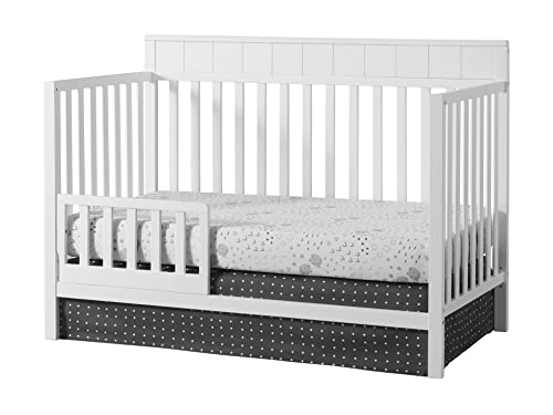 Oxford Baby Logan 4-in-1 Convertible Crib, Snow White, GreenGuard Gold Certified