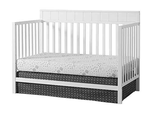 Oxford Baby Logan 4-in-1 Convertible Crib, Snow White, GreenGuard Gold Certified