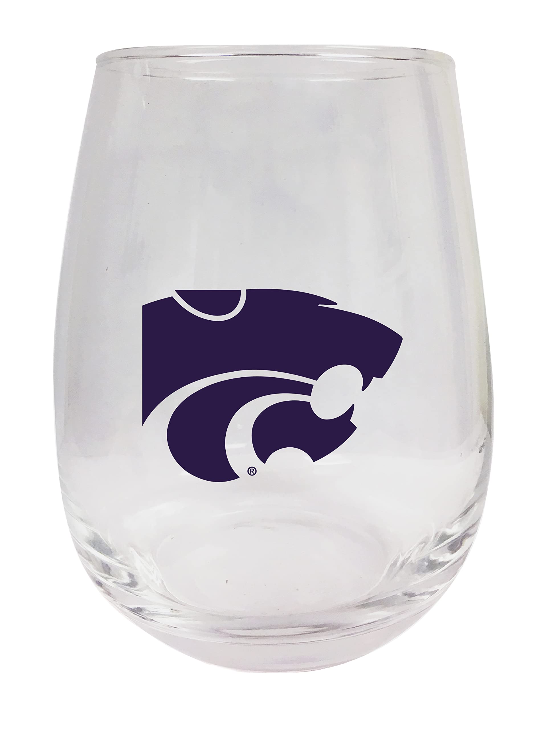 Kansas State Wildcats 9 oz Stemless Wine Glass 2 Pack Officially Licensed Collegiate Product