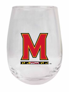 maryland terrapins 9 oz stemless wine glass 2 pack officially licensed collegiate product