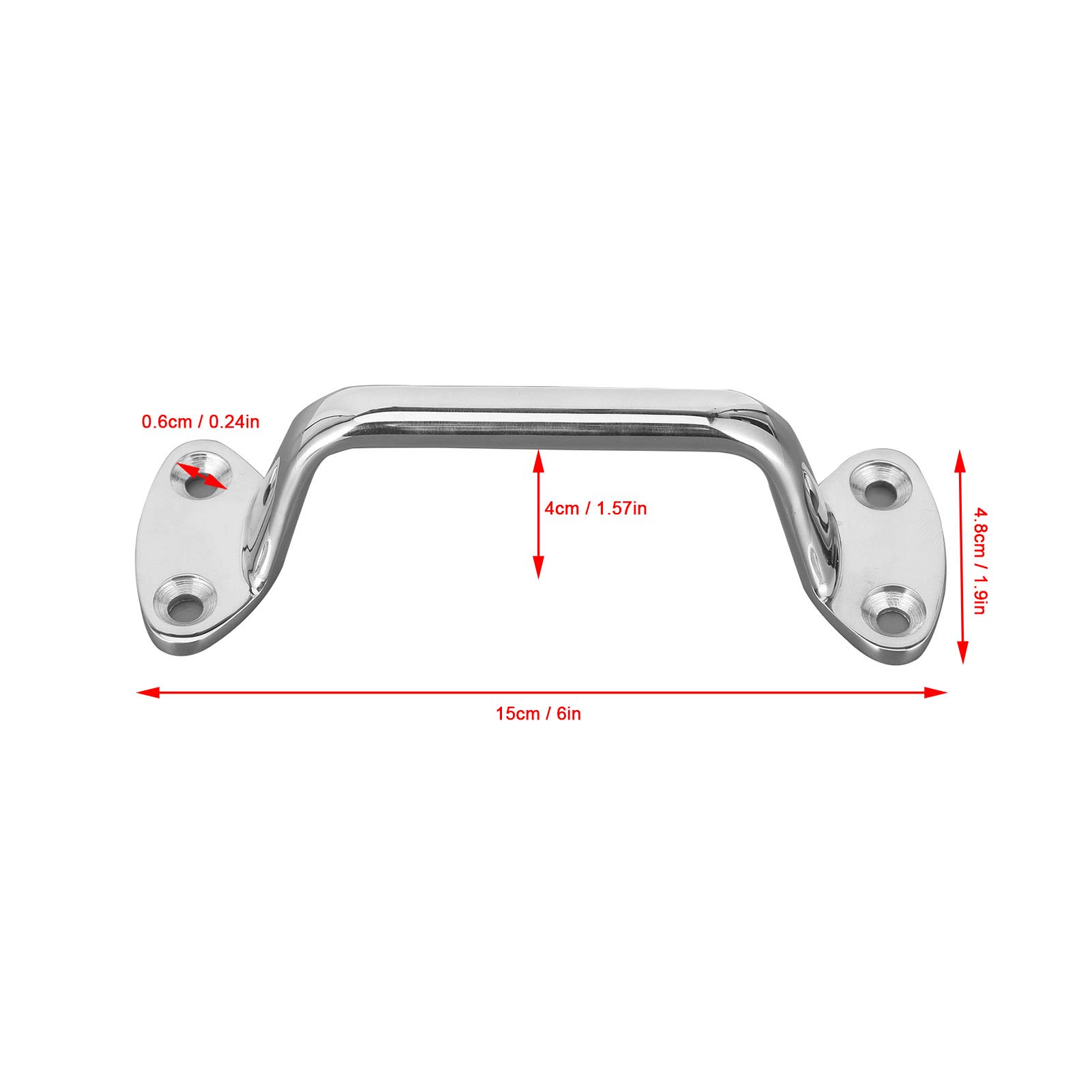 Bath Grab Bar, 6in Shower Grab Bar Stainless Steel Bathroom Handles Stairway Handrail Balance Bar Boat Yacht Handle Pull Shower Handle Safety Bar for Grab Bars Senior, Elderly, Handicap