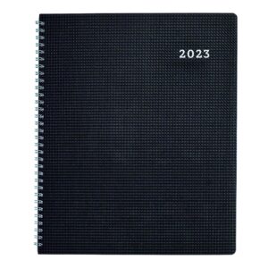 brownline 2023 duraflex monthly planner, 14 months, december 2022 to january 2024, twin-wire binding, 8.875" x 7.125", black (cb1200v.blk-23)