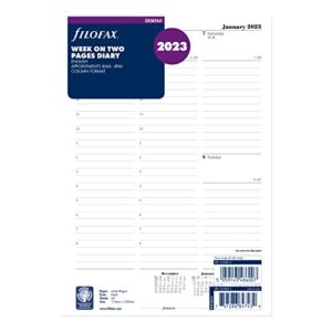 filofax refill, deskfax, week-to-view with appointments, white paper, english, 2023 (c68612-23), 7 inches x 10 inches