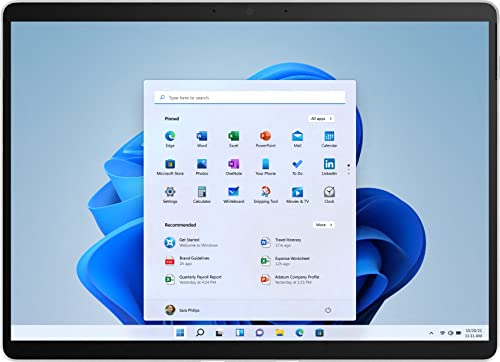 Surface Pro X 13-inch Touchscreen 128GB SSD - Microsoft SQ1-8GB RAM (Wi-Fi + Cellular 4G LTE, Windows 11 Home, Platinum) E4K-00001 Newest Version 2021 (Renewed)