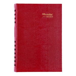 brownline 2023 coilpro daily/monthly planner, appointment book, 12 months, january to december, twin-wire binding, 8" x 5", bright red (cb634c.red-23)