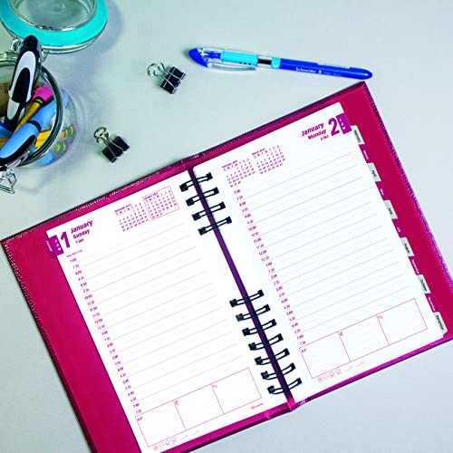 Brownline 2023 CoilPro Daily/Monthly Planner, Appointment Book, 12 Months, January to December, Twin-Wire Binding, 8" x 5", Bright Red (CB634C.RED-23)