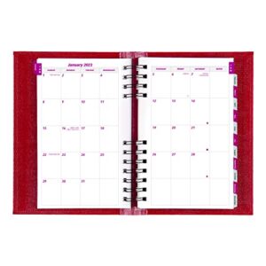 Brownline 2023 CoilPro Daily/Monthly Planner, Appointment Book, 12 Months, January to December, Twin-Wire Binding, 8" x 5", Bright Red (CB634C.RED-23)