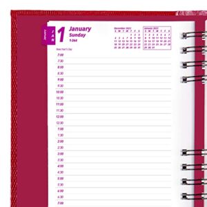 Brownline 2023 CoilPro Daily/Monthly Planner, Appointment Book, 12 Months, January to December, Twin-Wire Binding, 8" x 5", Bright Red (CB634C.RED-23)