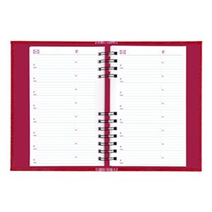 Brownline 2023 CoilPro Daily/Monthly Planner, Appointment Book, 12 Months, January to December, Twin-Wire Binding, 8" x 5", Bright Red (CB634C.RED-23)