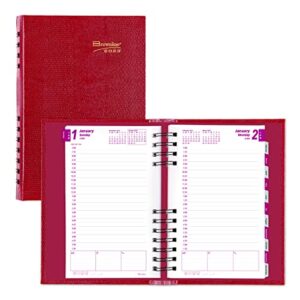 Brownline 2023 CoilPro Daily/Monthly Planner, Appointment Book, 12 Months, January to December, Twin-Wire Binding, 8" x 5", Bright Red (CB634C.RED-23)