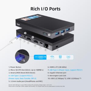 MeLE Quieter3C Fanless Mini PC Windows 11 Pro Celeron N5105 16GB 512GB Micro Computer with Full Function Type C Small Desktop WiFi6 Ethernet PXE Unlock BIOS PD Industrial Personal Media