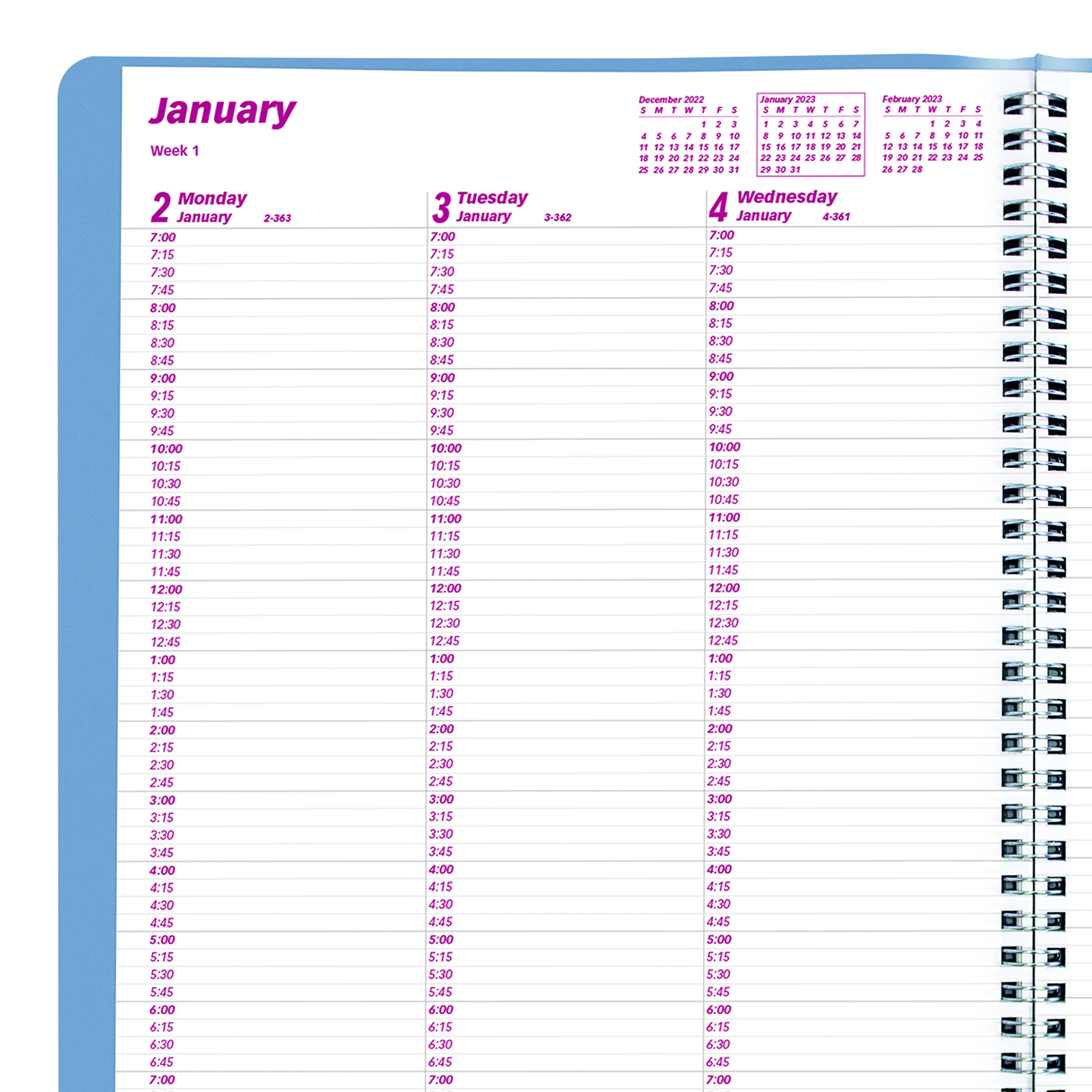 Brownline 2023 Essential Weekly Planner, Appointment Book, 12 Months, January to December, Twin-Wire Binding, 11" x 8.5", Mountain Blue (CB950G.03-23)