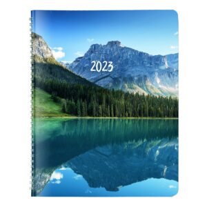 brownline 2023 essential monthly planner, 14 months, december 2022 to january 2024, twin-wire binding, 8.875" x 7.125", mountain blue (cb1200g.04-23)
