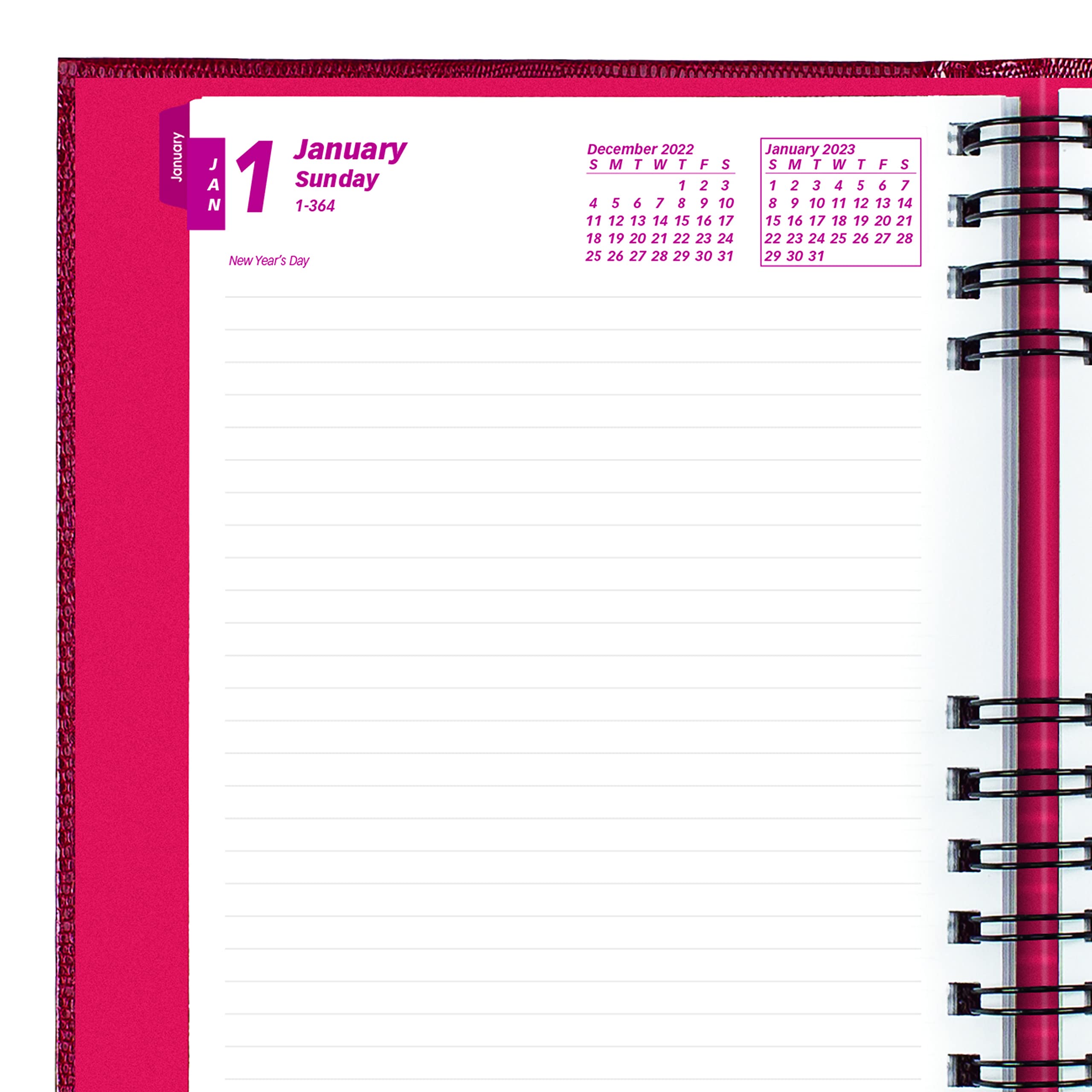 Brownline 2023 CoilPro Daily/Monthly Planner, Untimed Journal, 12 Months, January to December, Twin-Wire Binding, 8.25" x 5.75", Bright Red (CB389C.RED-23)